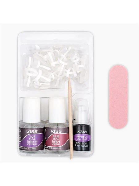 Набор для французского маникюра с узкими белыми смайлами Kiss Everlasting French Wrap Kit, 5 мл